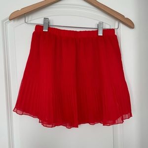 Aritzia Red Pleated Skirt
